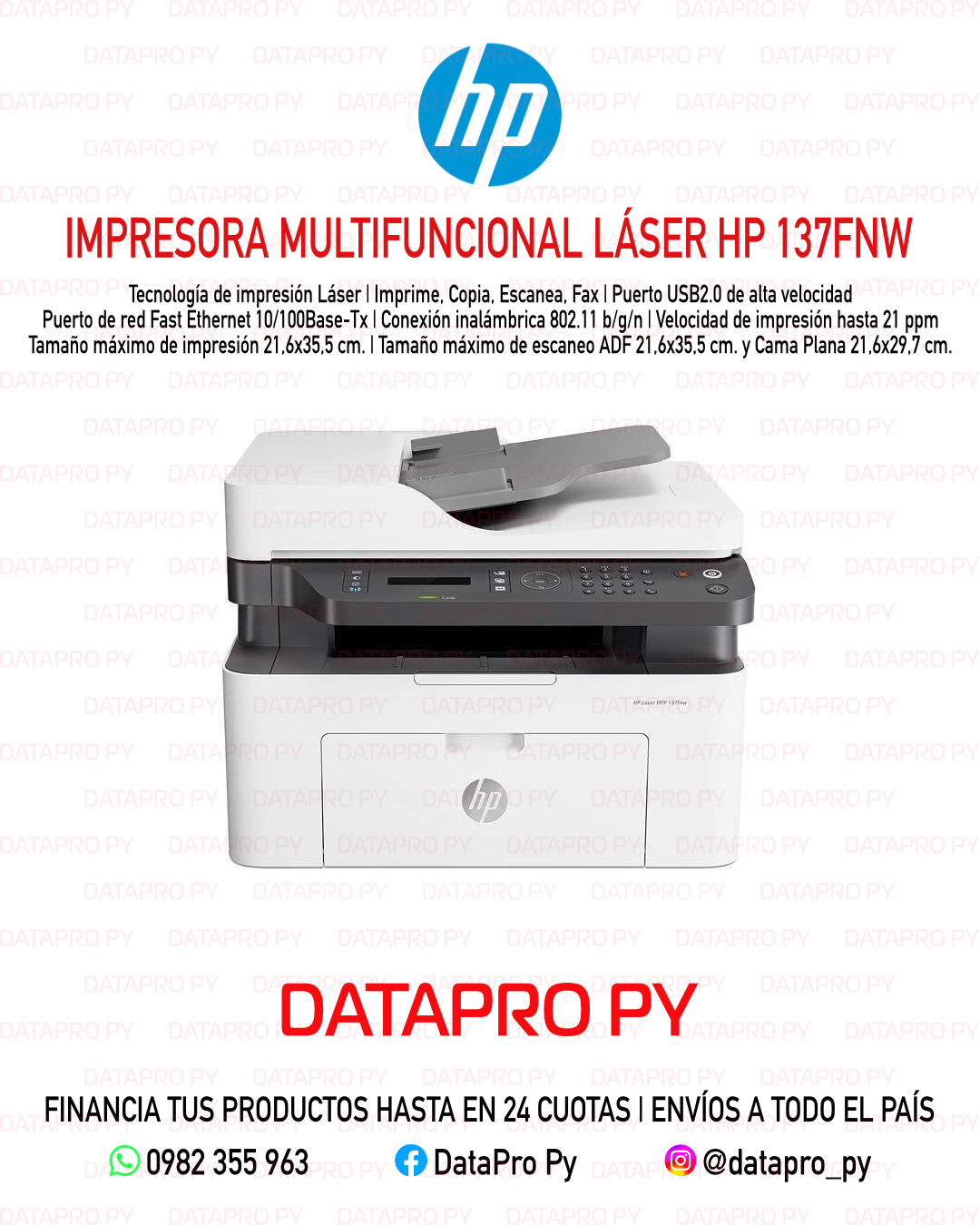 Impresora Multifuncional Láser HP 137fnw Impresora Multifuncional Láser HP 137fnw