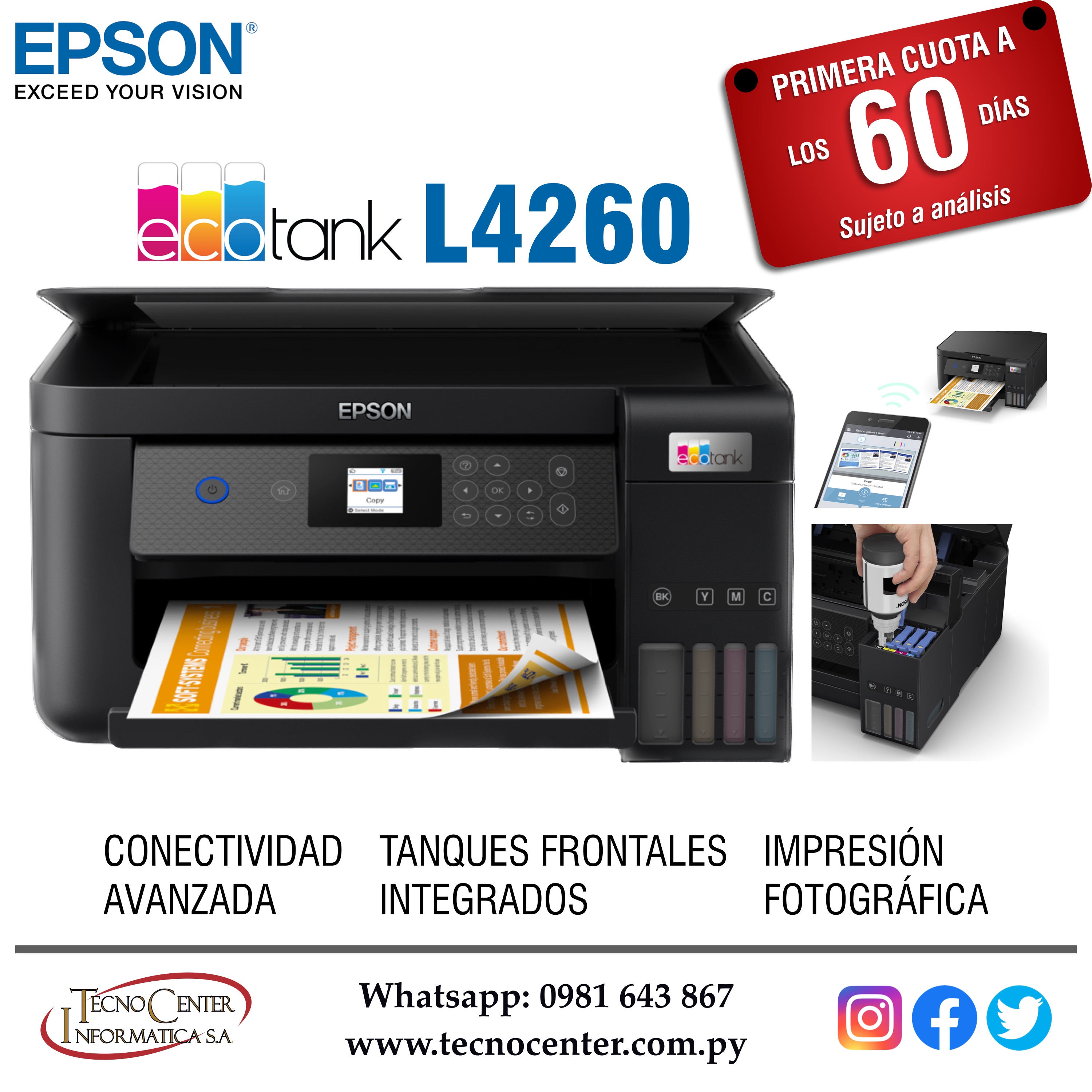 Impresora Epson L4260 - EcoTank Impresión a Doble Cara