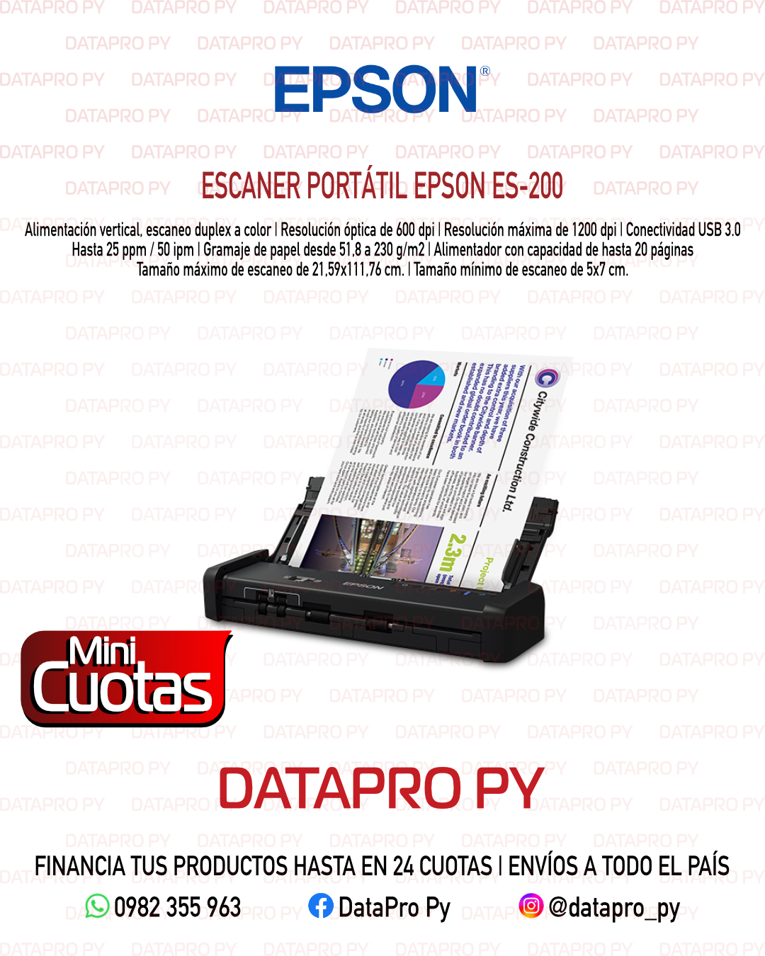 Escáner Portátil Epson ES-200