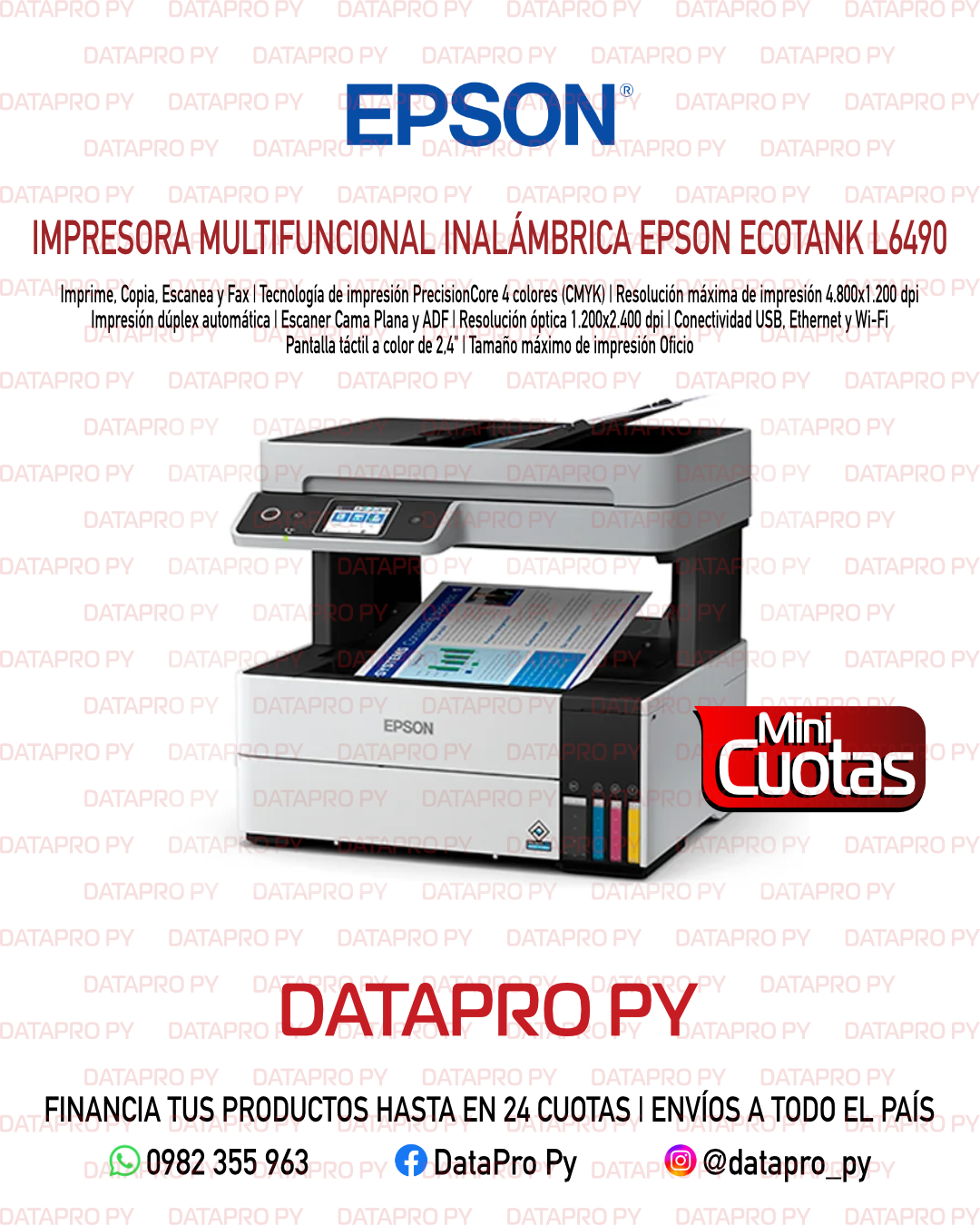 Multifuncional Inalámbrica Epson Ecotank L6490