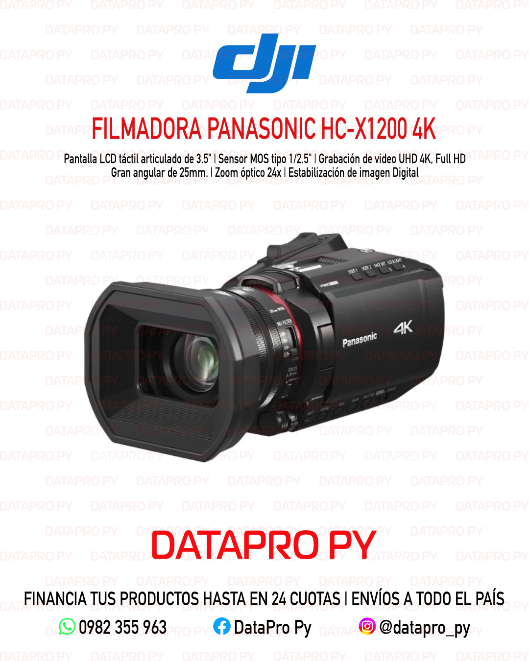 Filmadora Panasonic HC-X1200 4K.